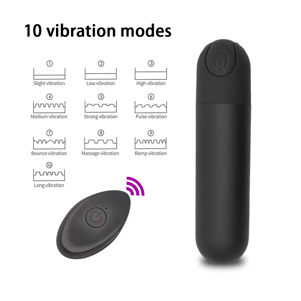 Wireless 10 Frequency Round Head Small Bullet Vibrator Remotion Control Mini Flat Head Fun Strong Impact Mini Female Jumping Egg - Image 2