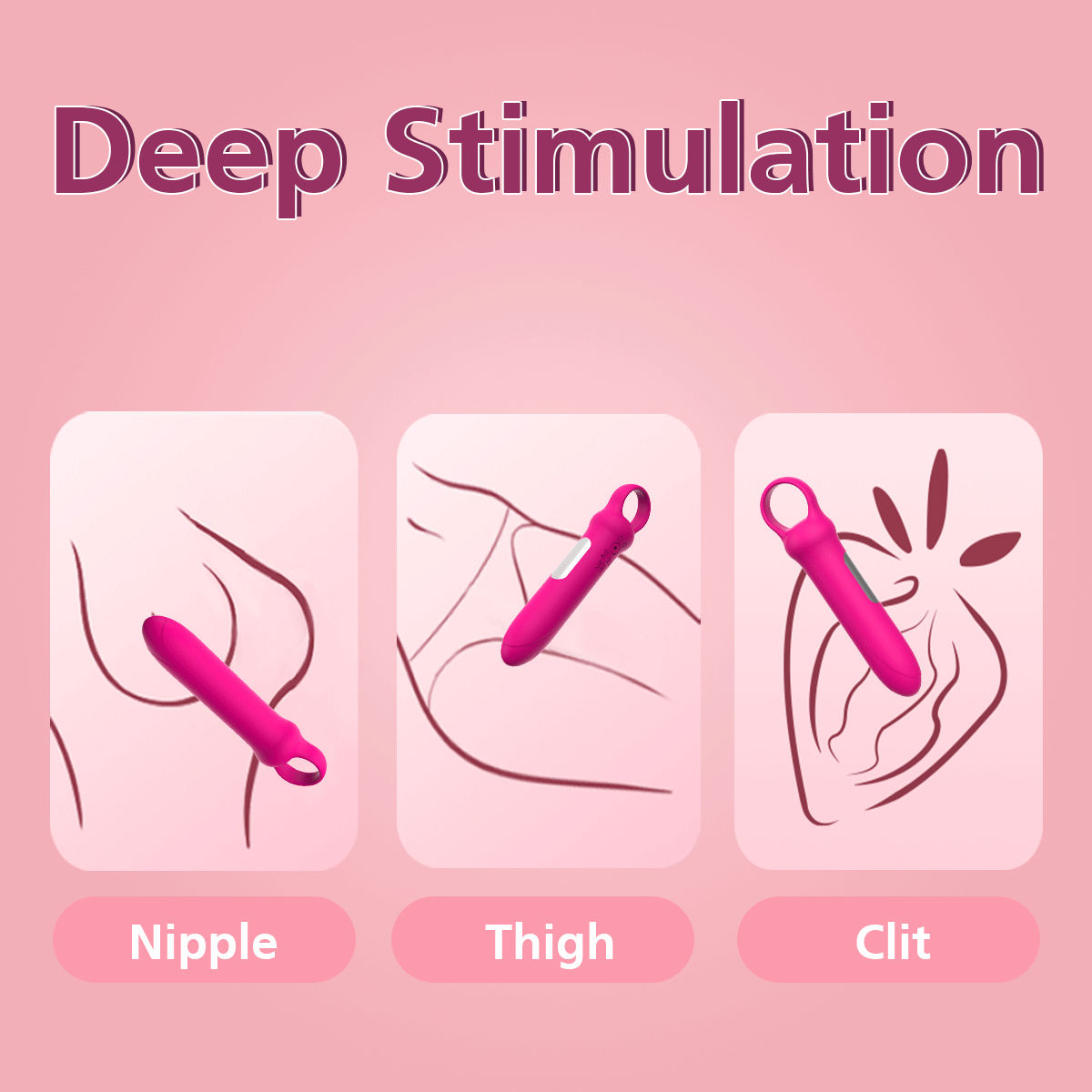 Portable Mini Wand Massager 10-Function Bullet Vibrator Sex Toy for Women Soft Silicone & ABS Materials Adult Products - Image 2