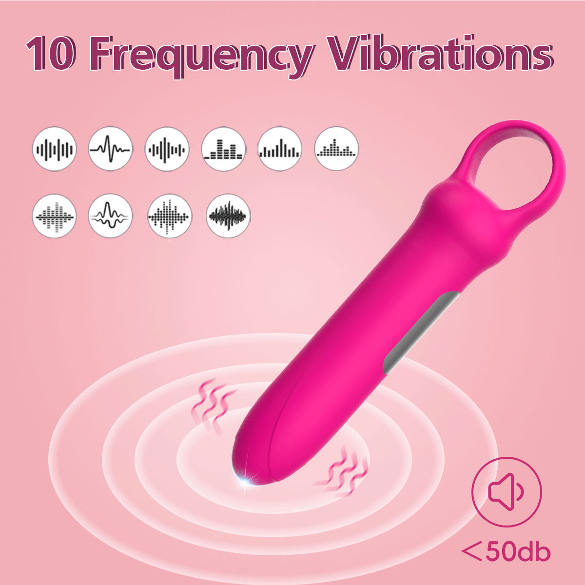Portable Mini Wand Massager 10-Function Bullet Vibrator Sex Toy for Women Soft Silicone & ABS Materials Adult Products - Image 3