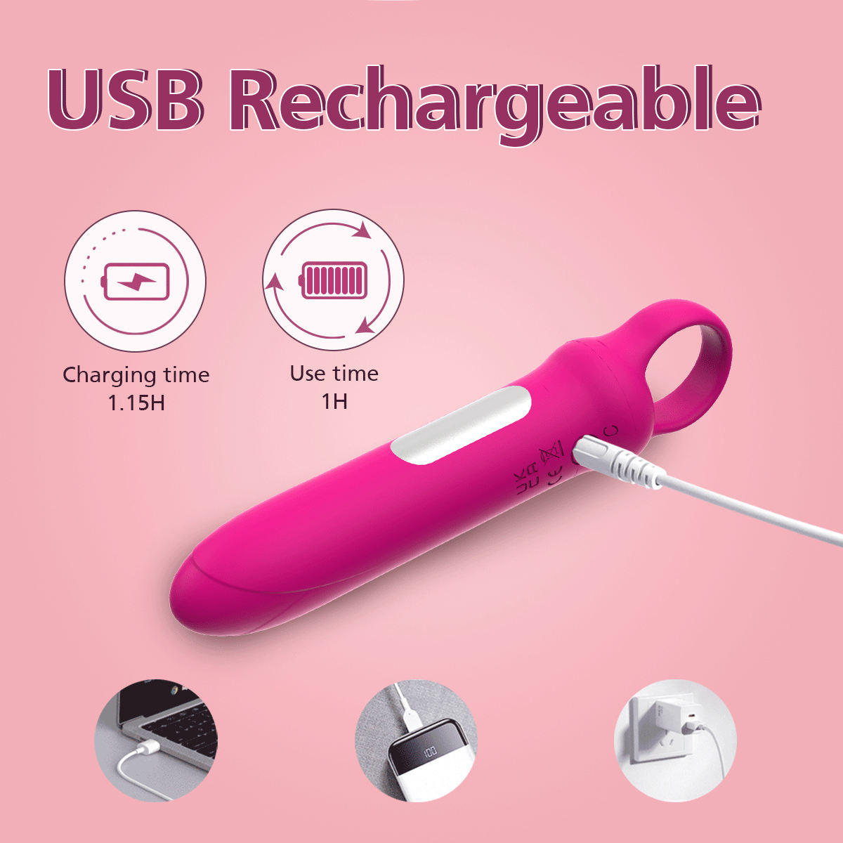 Portable Mini Wand Massager 10-Function Bullet Vibrator Sex Toy for Women Soft Silicone & ABS Materials Adult Products - Image 4