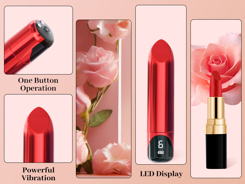 9-frequency Vibration Digital Display Lipstick Jumping Egg Mini Electroplated Bullet Vibrator for Female Adult Toys - Image 6