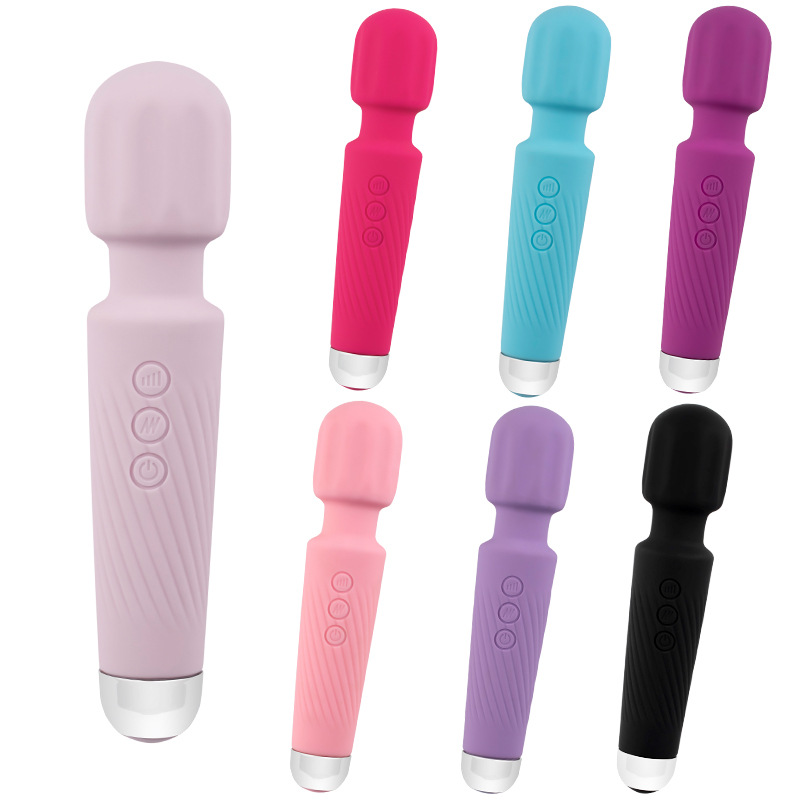 USB Charge Magic 20 Pattern 8 Speed AV Wand Massager Electric Relax Massage Vibrator Waterproof Silicone Personal Body Massager