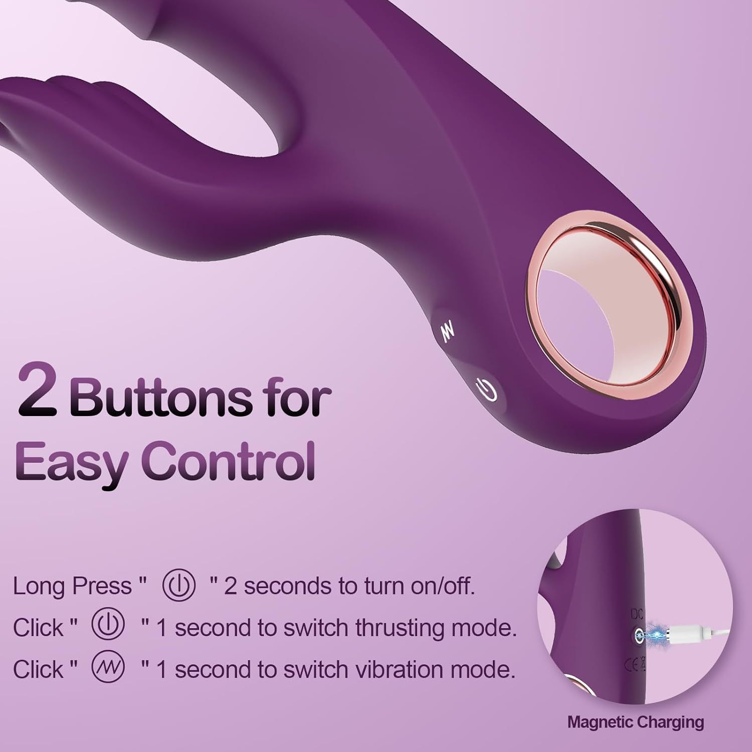 Thrusting G Spot Vibrator - Rabbit Sex Toy with Dual Stimulation, Clitoral & G Spot Vibrating Dildo for Women - Image 10