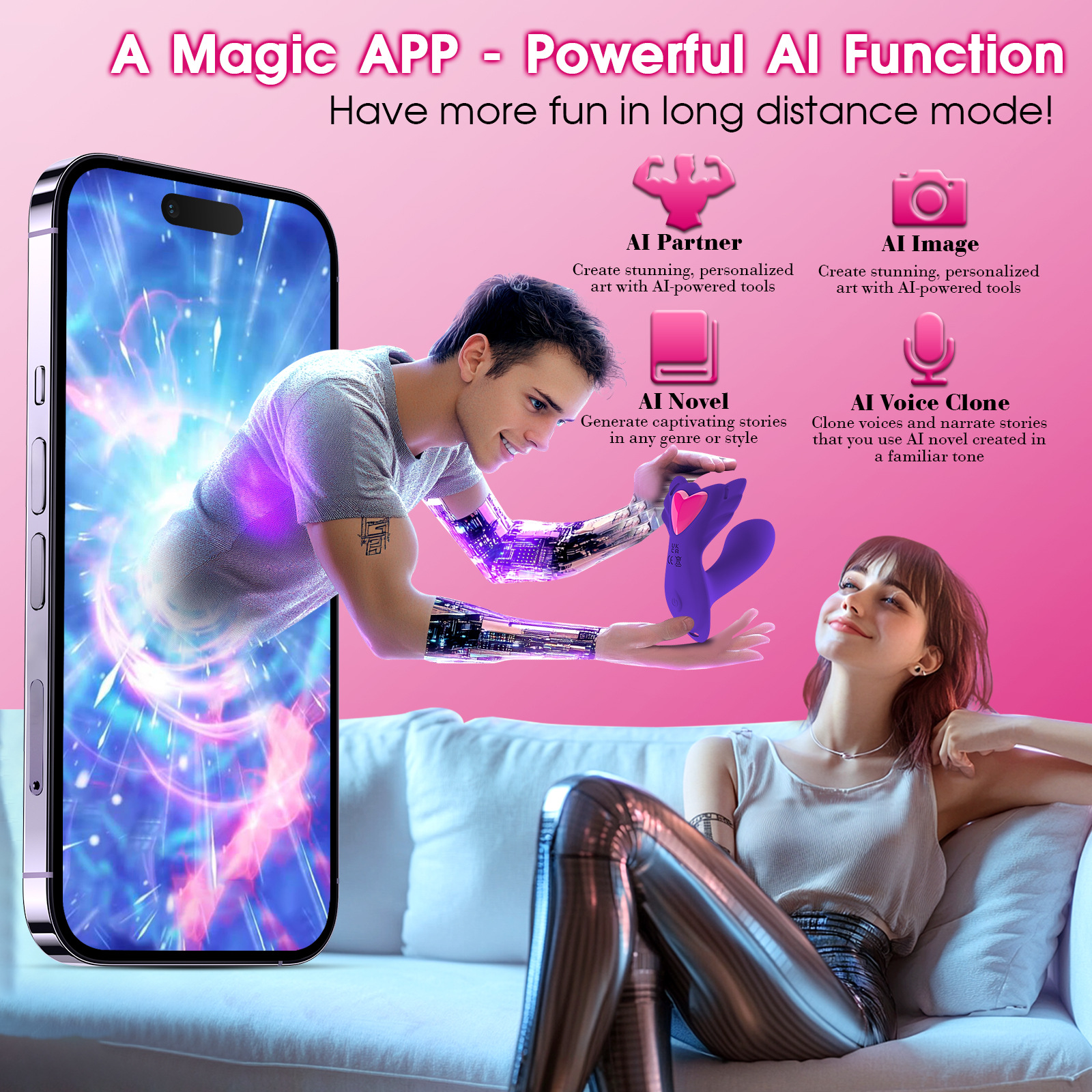 Dual Motors APP Control Female Sex Toy Sexual Pleasure Tools Elastic Panty Wearable Insert Dildo Vibrator for Women Couples - Image 8