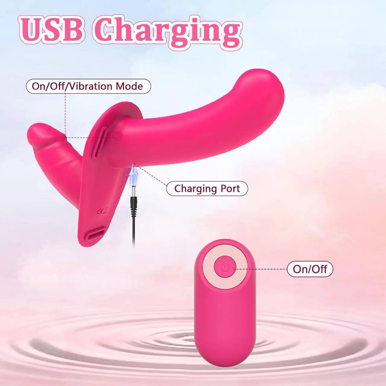 Women's Remote Control USB Charging Double-Headed Silicone Leather Pants with 10-Frequency Vibration for Lesbian Couples Sex - Image 11
