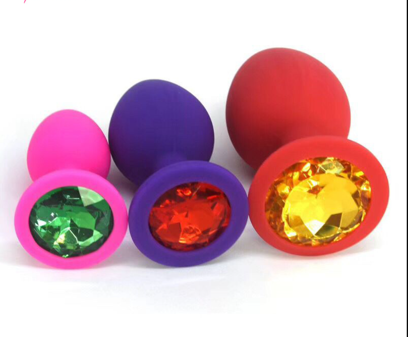 3pcs/set Silicone Anal Plug Jewel Butt Plug Black Red Pink Purple SML Anal Play for Women Sex Toys - Image 2