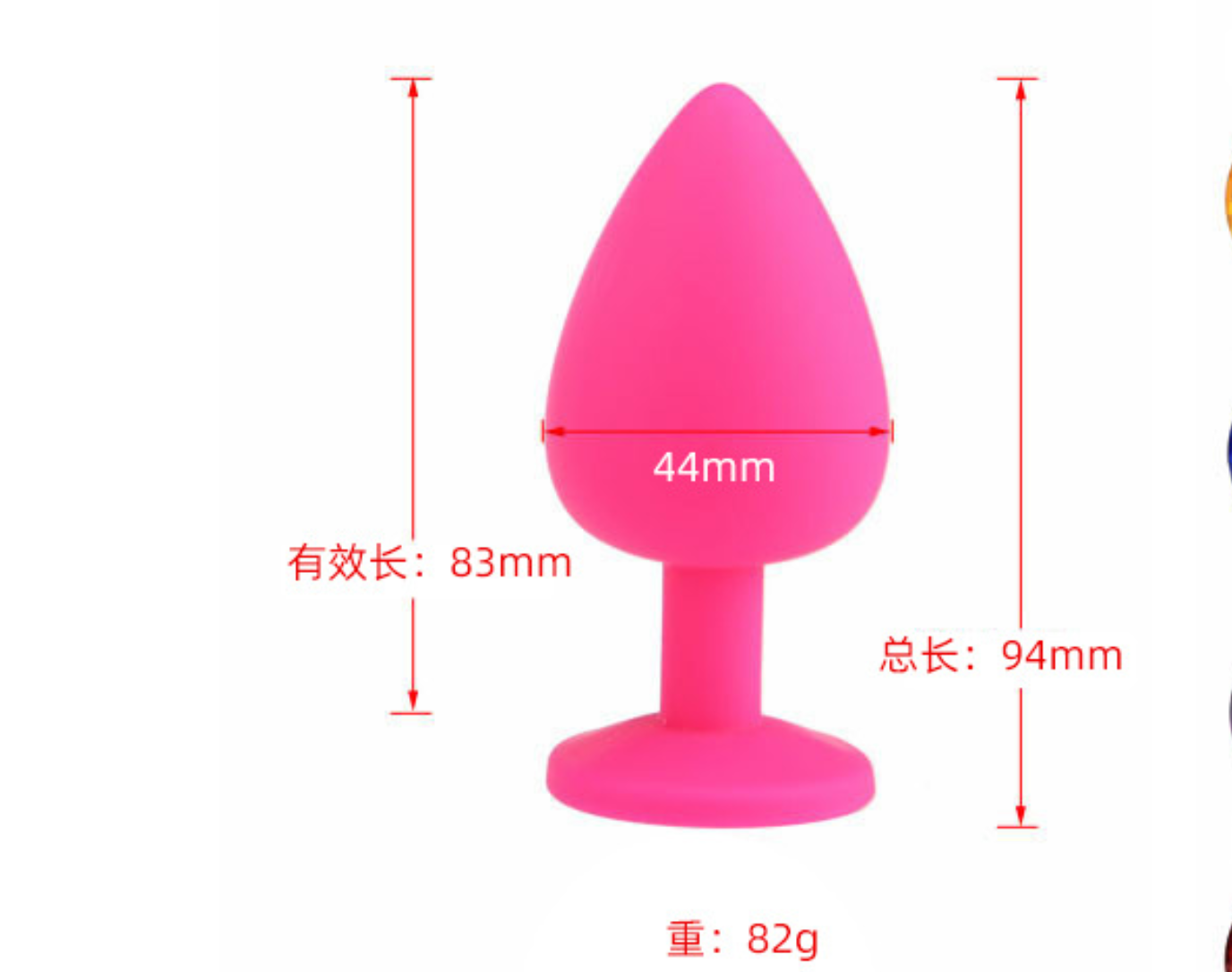 3pcs/set Silicone Anal Plug Jewel Butt Plug Black Red Pink Purple SML Anal Play for Women Sex Toys - Image 5