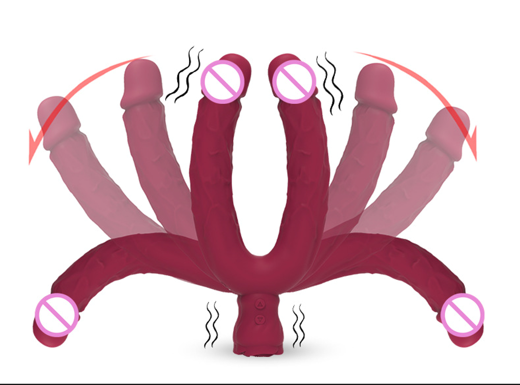 Flexible Rose Double Ended Dildo Vibrator Lesbian Sex Toys Vibrators for Couple With 10 Vibrating Modes Sex Toy for Women - Image 3