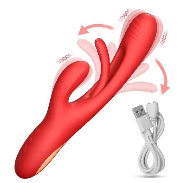 Vibrator Dildo Rabbit Sex Toys -G Spot Vibrator Massager for Women Clitoral Nipple Stimulation, 3 in 1 Sex Toys with 14 Vibration & 7 Tongue Licking Flapping, Adult Sex Toys - Image 2