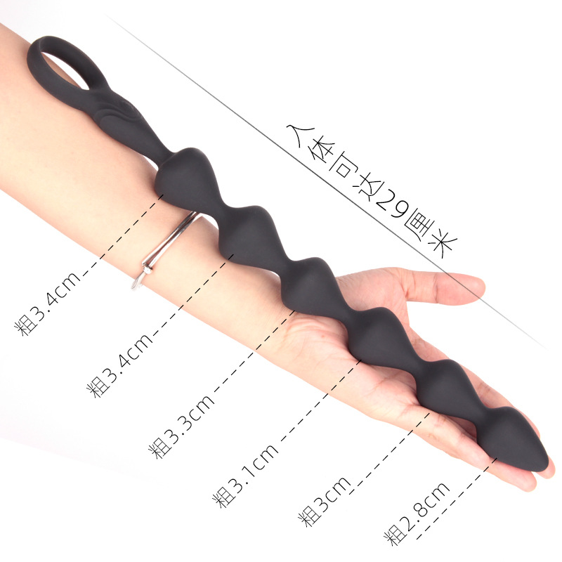 Soft Liquid Silicone Vibrating Anal Beads, SMAM Rechargeable Long & Flexible Vibrating Butt Plug Prostate Massager with 10 Vibration Modes, Anal Toy Anal Sex Toys for Men Women Couples - Image 4