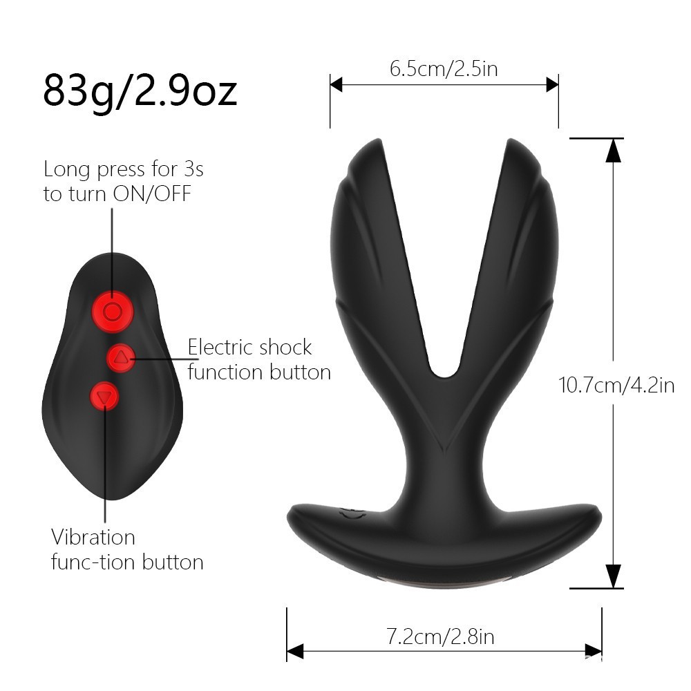 Vibrating Anal Plug with Electric Shock, Rechargeable Anal G Spot Vibrator Adult Sex Toys for Women and Couple Gay Sex Play - Image 3