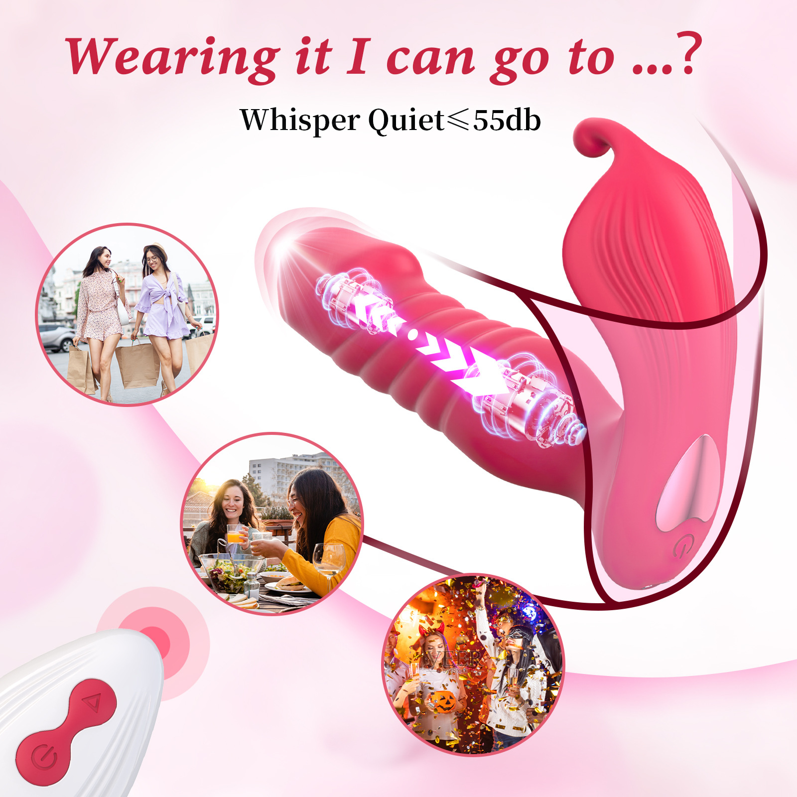 Adult Mini Sex Toys Female Simulation Masturbation Device Double Shock Butterfly Telescopic Invisible Outing Vibrator Sex Toys - Image 4
