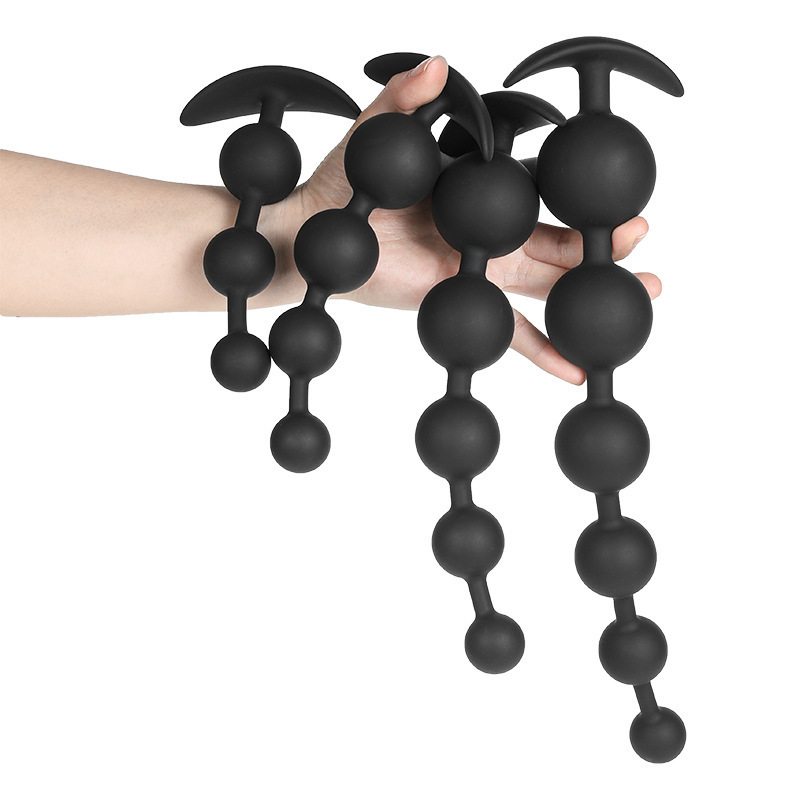 Silicone Anal Beads Flexible Anal Chain Sex Toy with Different Size Prostate Massage Trainer Anal Plug for Men Women Toys