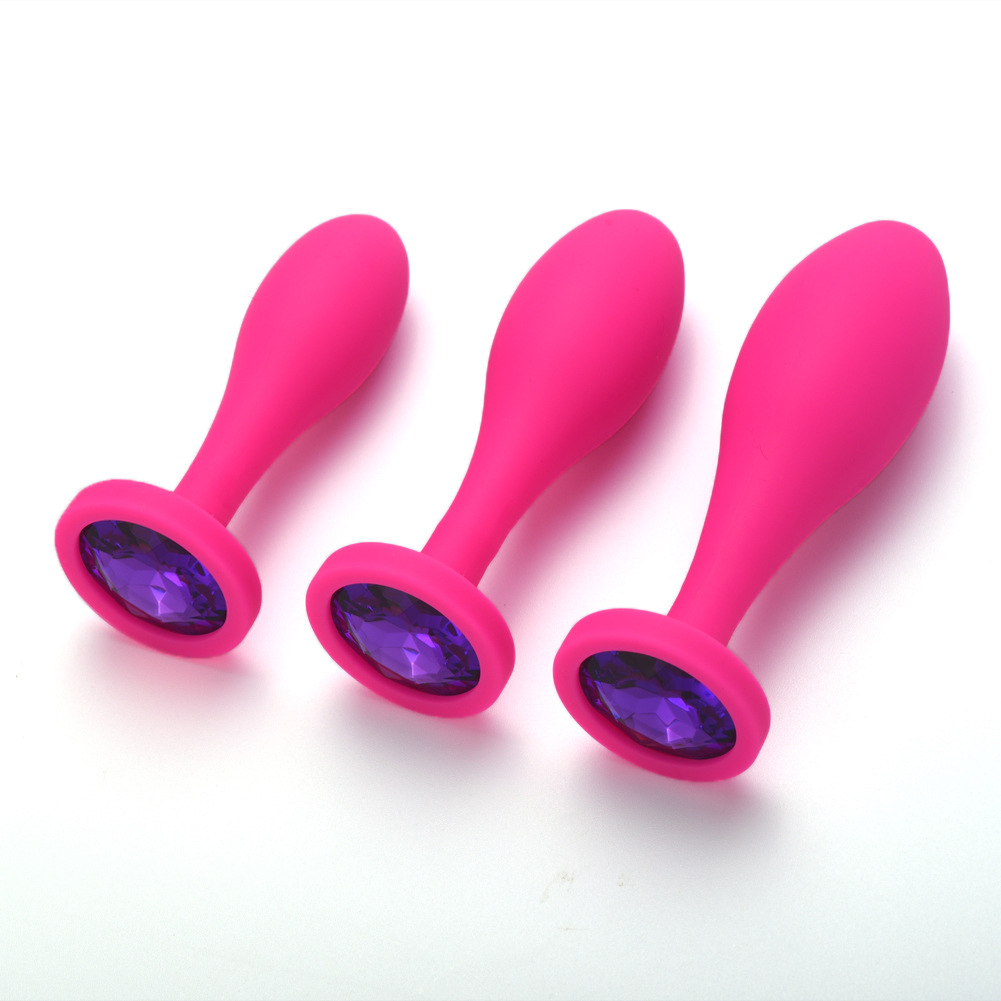 3pcs 14 Colors Silicone Anal Plugs Jeweled Anal Training Kit Personal Sex Toy for Adult Women Butt Plug - Image 3