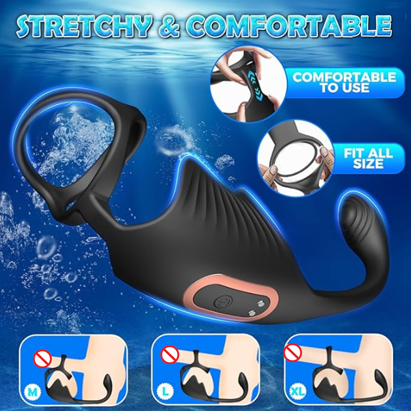 New Arrival Silicone Wearable Electric Stimulate Prostate Massager Vibrating Anal Butt Ejaculation Ring Vibrator - Image 3