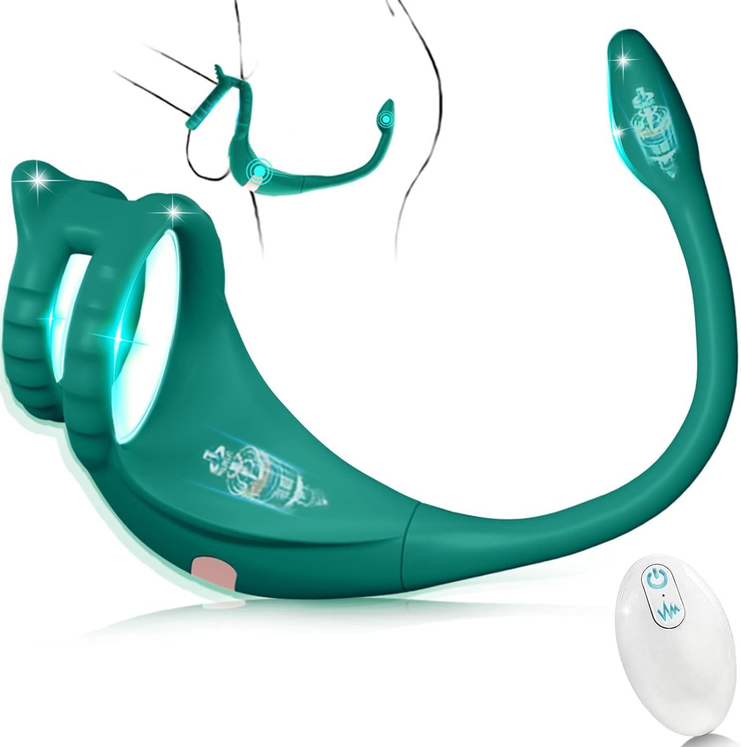 Double-ring Male Use Wearable Anal Plug Rear Cavity Vibration Lock Spermatic Cord Massage Masturbation Toy Erotic Sex Product - Image 3