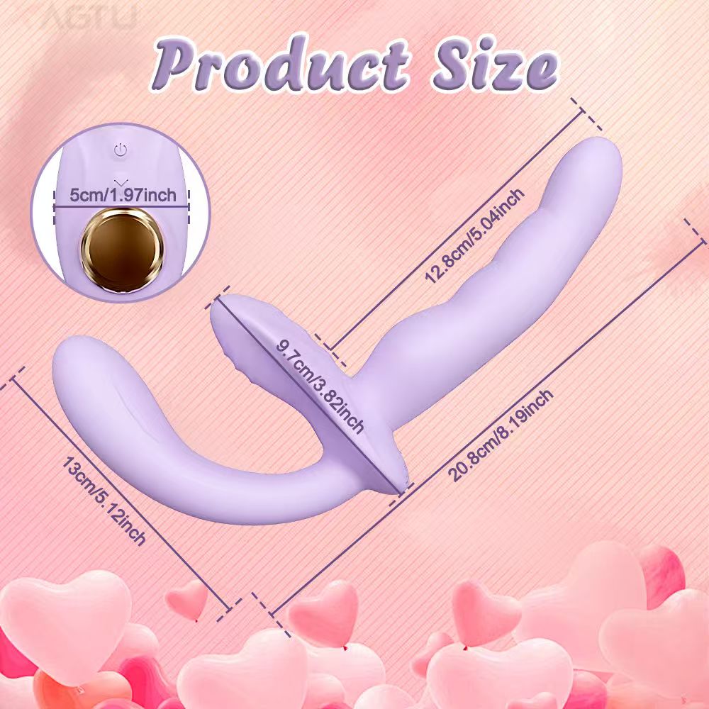 APP Strapless Strap-On G-Spot Dildo Vibrator Realistic Double-Ended Vibrating Butt Plug Anal Sex Toys for Women Lesbians Couples - Image 4