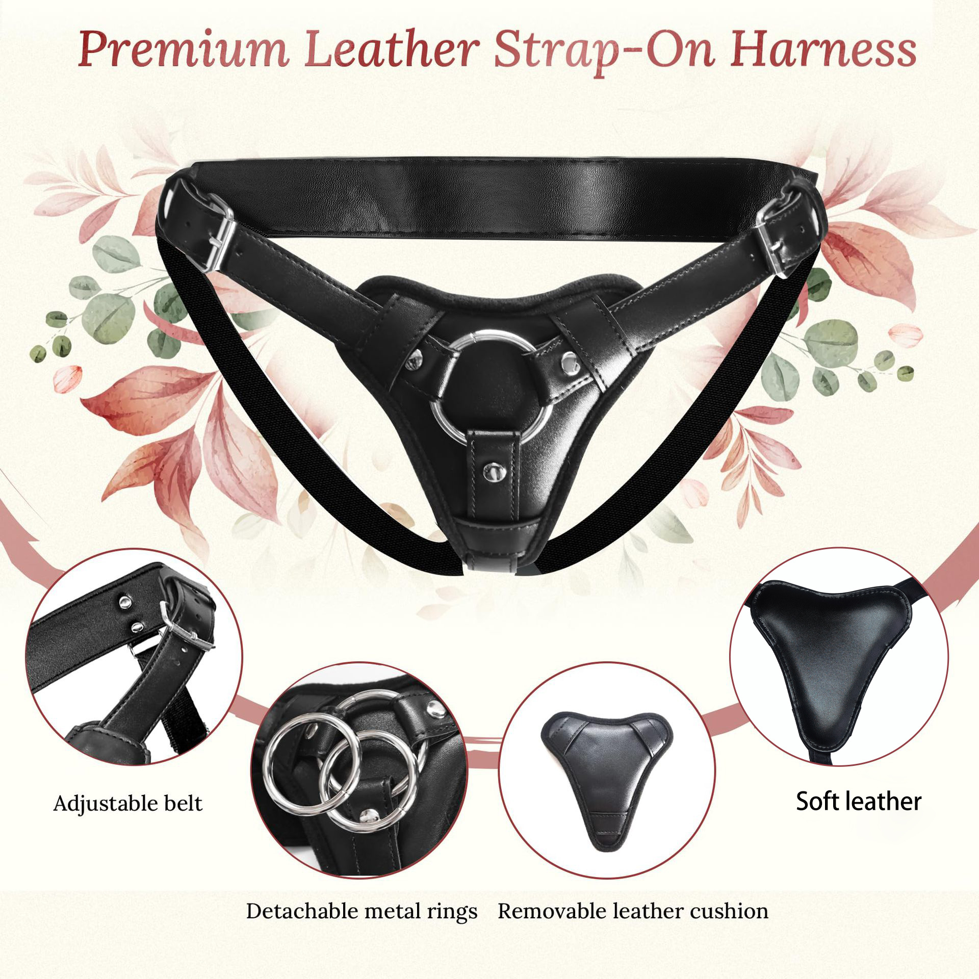 Sexy Wearable Strap on Dildo Pants Bondage Chastity Belt With High-quality BDSM Leather Bondage Sex Toy for Lesbian and Couple - Image 2