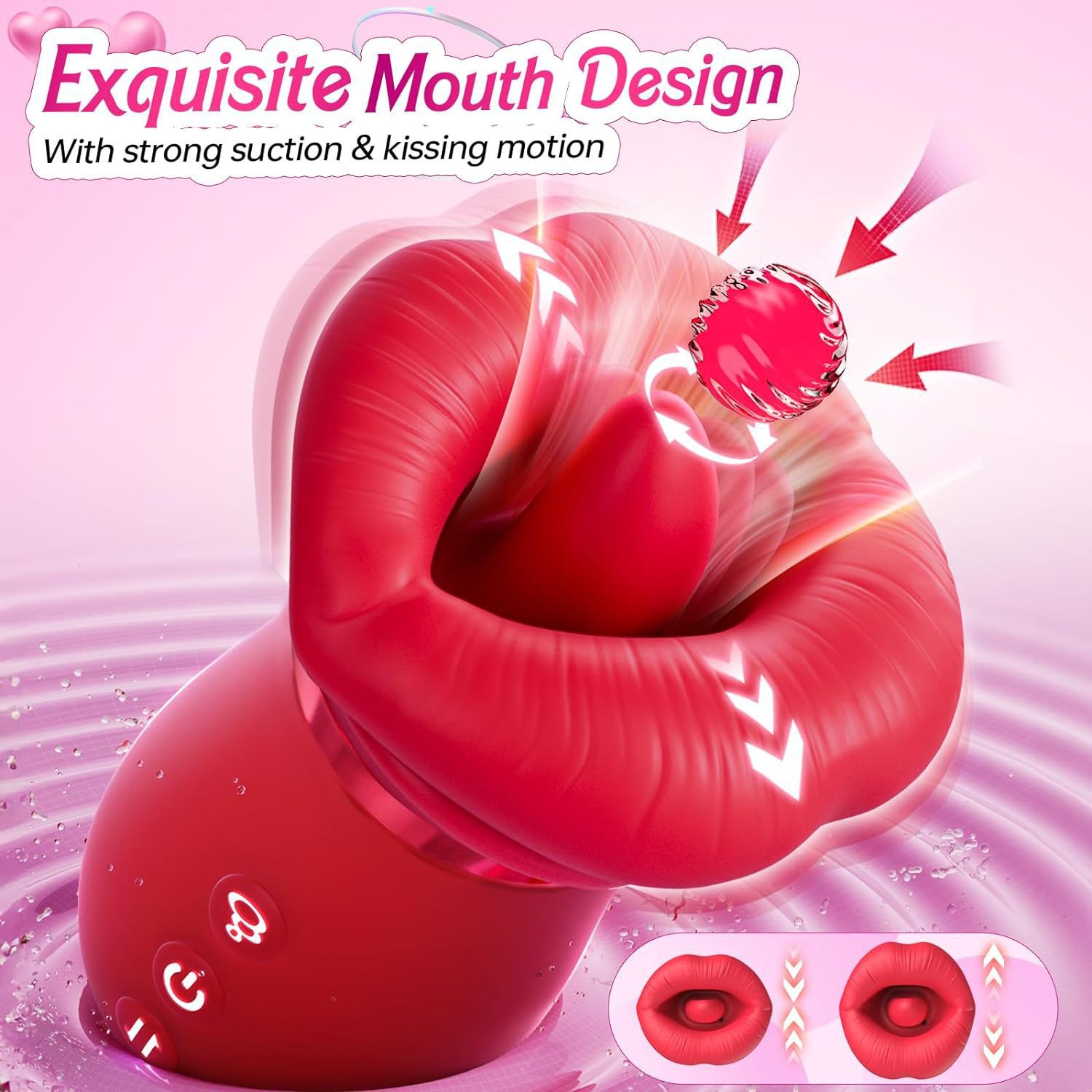 Wholesale Licking Tongue Vibrator Clitoral Sucking Mouth Vibrator Female Couple Sex Toys Rose Vibrator for Women - Image 4