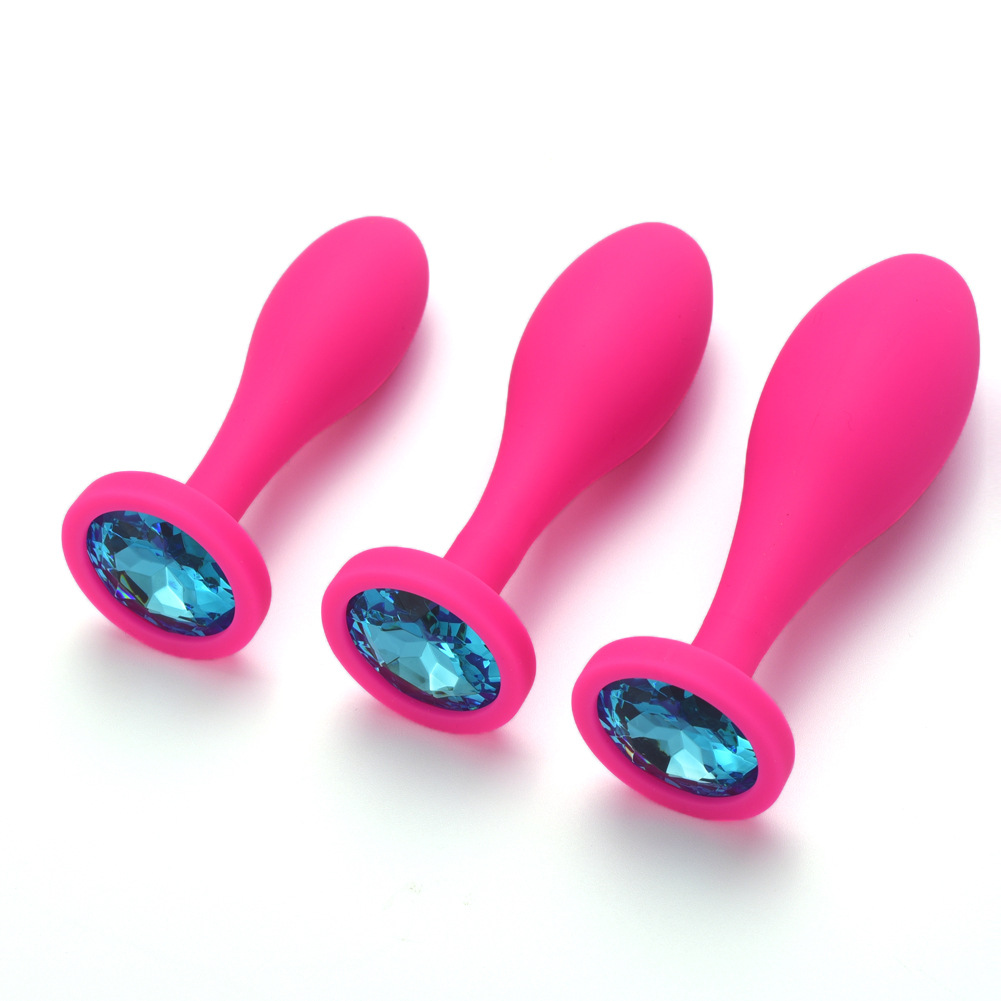 3pcs 14 Colors Silicone Anal Plugs Jeweled Anal Training Kit Personal Sex Toy for Adult Women Butt Plug - Image 4