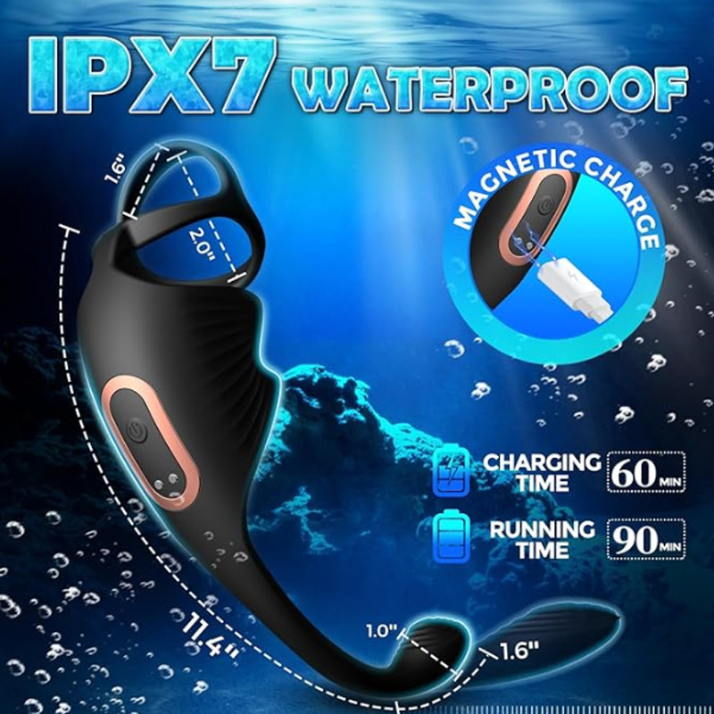 New Arrival Silicone Wearable Electric Stimulate Prostate Massager Vibrating Anal Butt Ejaculation Ring Vibrator - Image 4