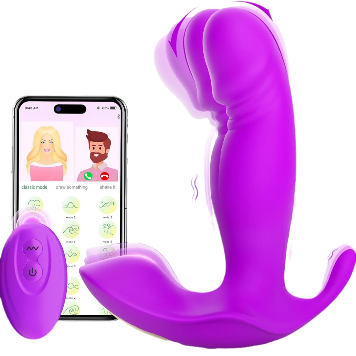 Wearable G Spot Dildo Vibrators Adult Sex Toys with 10x2 Quickly Wiggling & Vibrating Modes App Remote Control Panty Mini Vibrator - Image 2