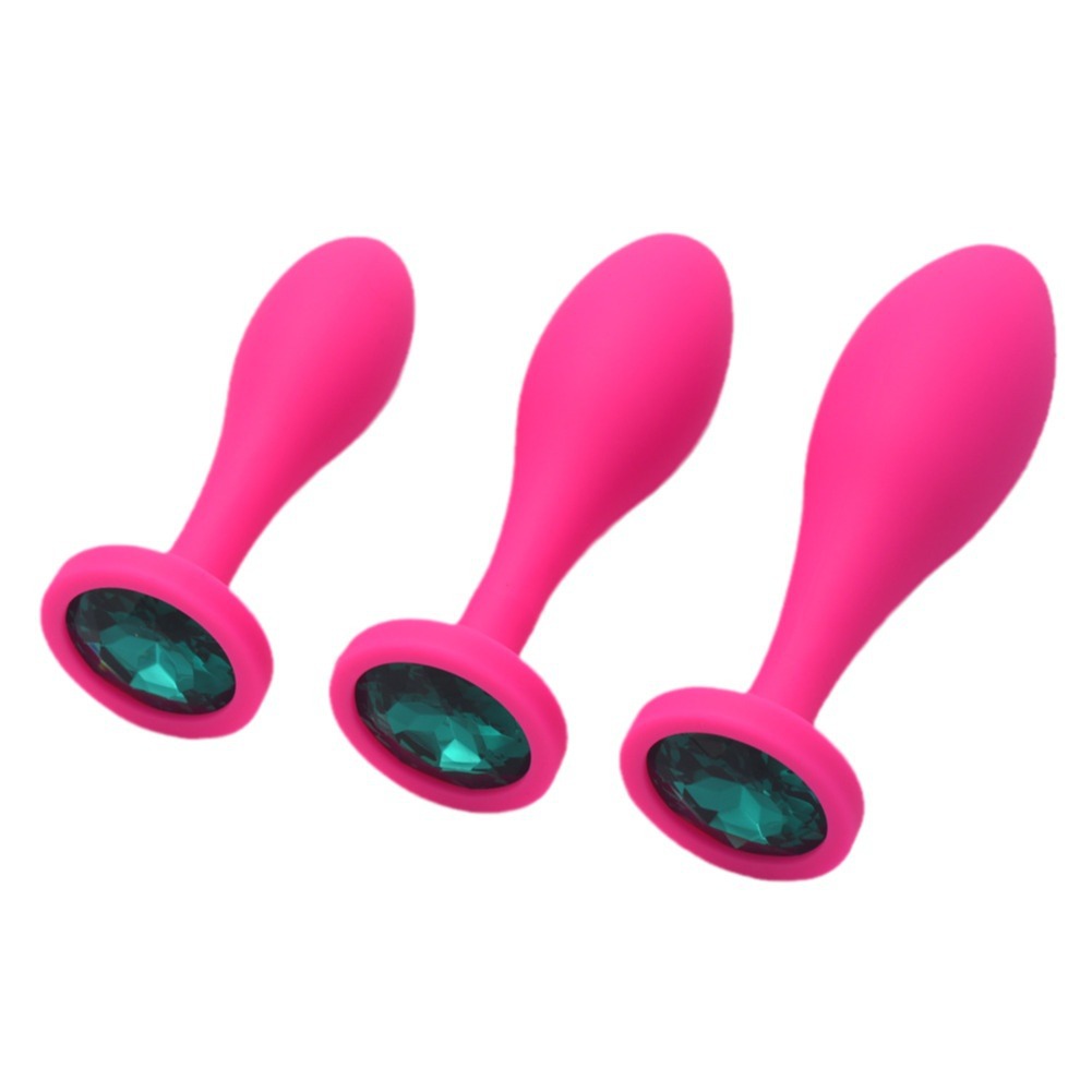 3pcs 14 Colors Silicone Anal Plugs Jeweled Anal Training Kit Personal Sex Toy for Adult Women Butt Plug - Image 5