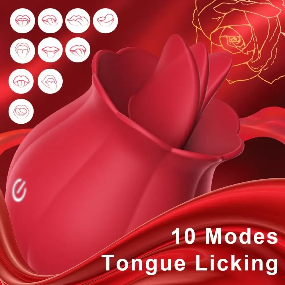 Rose Toy Swing Tongue Licking Vibrator Female Powerful Oral Nipple Clitoris Stimulator Massager Adults Goods Sex Toys for Women - Image 2