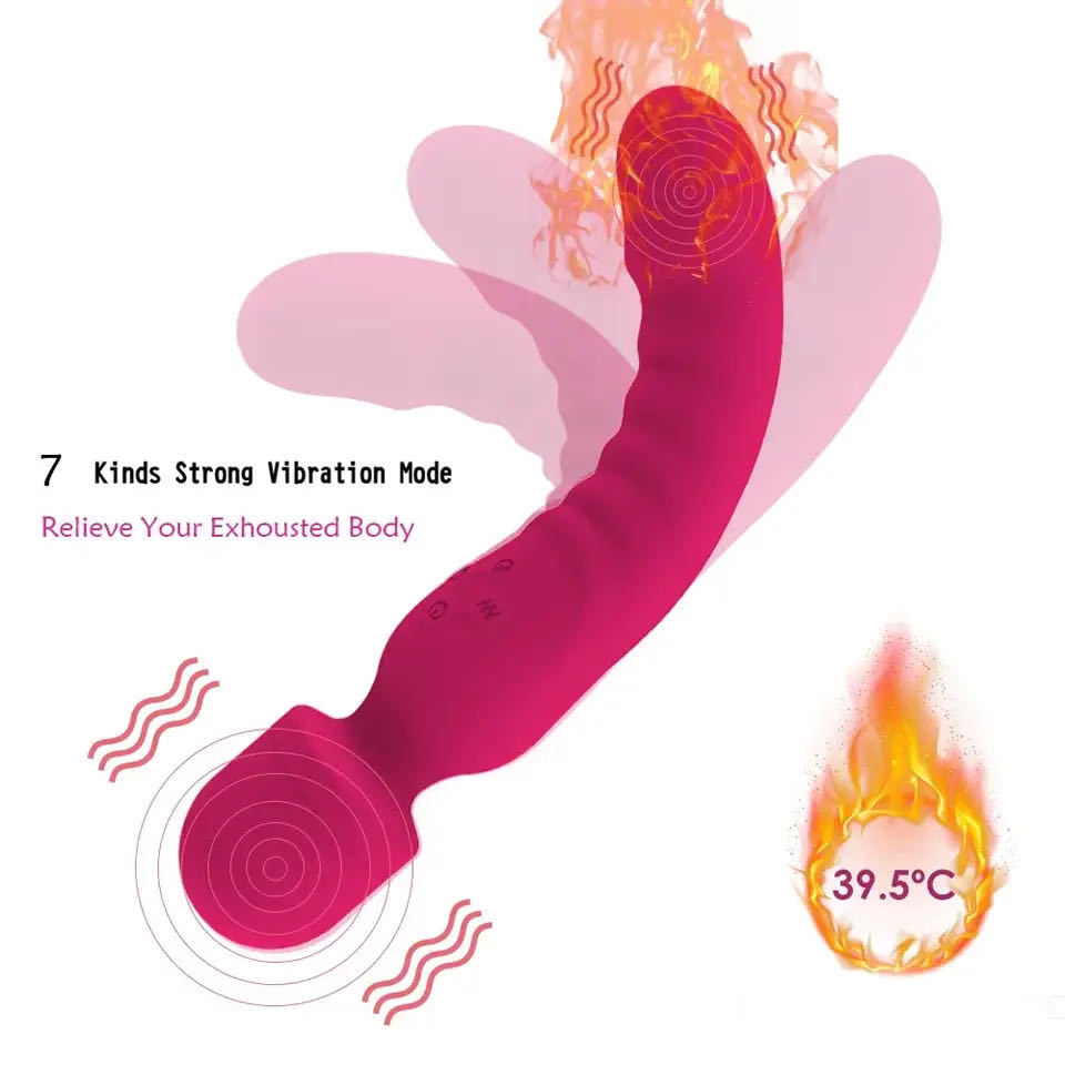 Soft Silicone Wand Bendable Intelligent Heating Sex Vibrator Women Masturbation Wand Sex Vibrator - Image 2