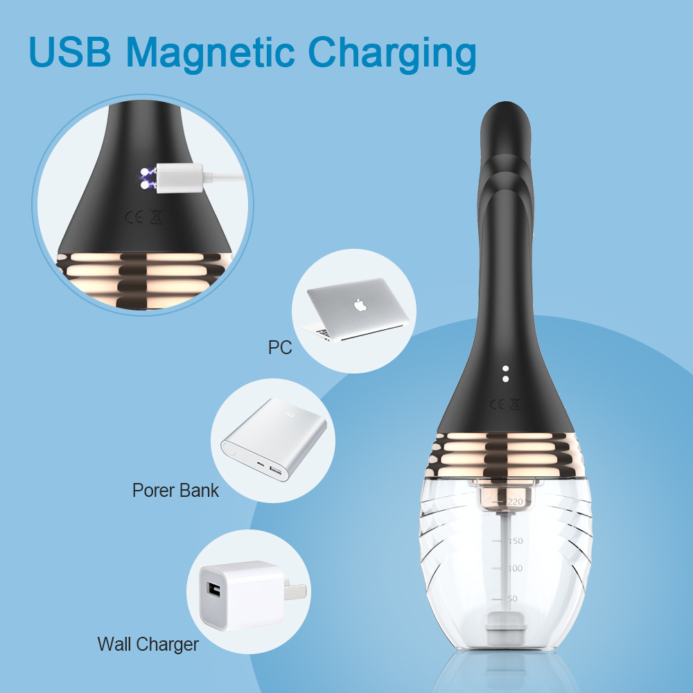 Automatic Enema Bulb with 3 Intensities Modes Douche for Men & Women Private Hygienic Silicone Douche Cleaner Enema Kit - Image 7