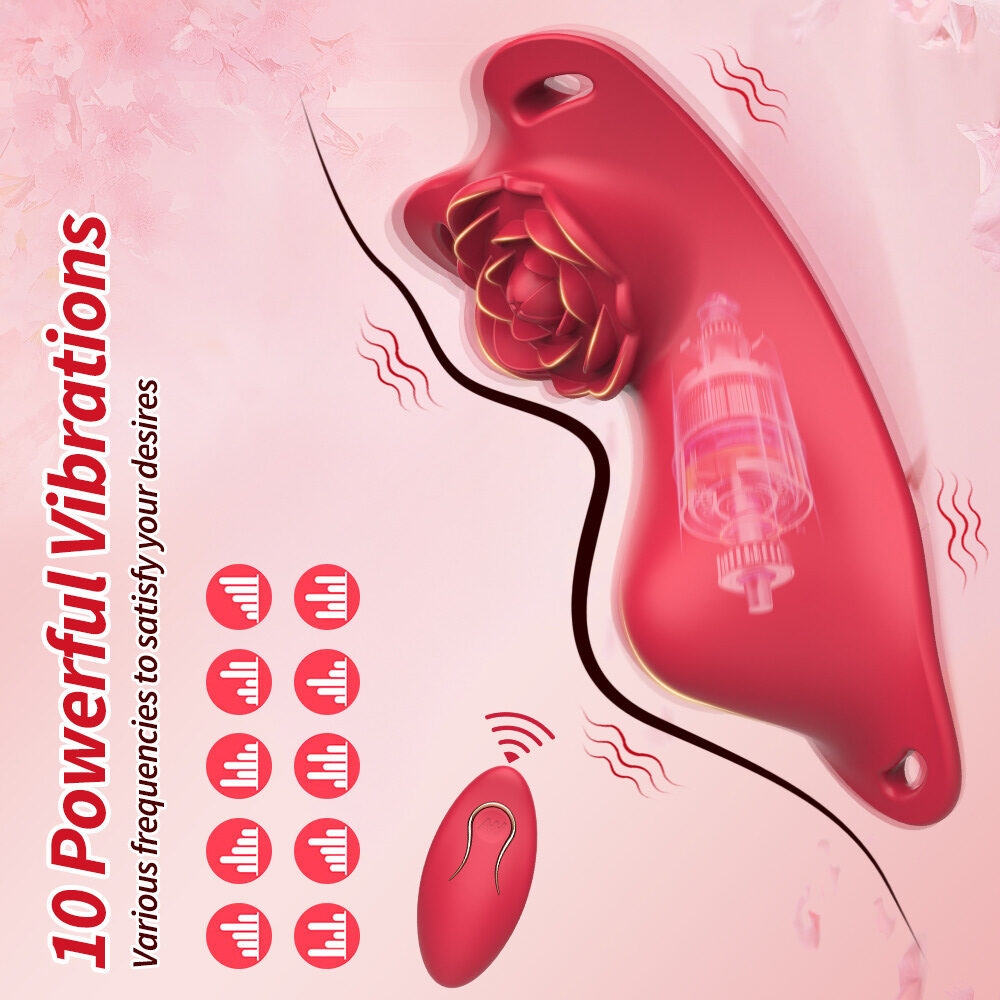 Adult Wearable Panty Vibrator 3-in-1 APP Remote Control Mini Butterfly 10 Modes USB Female Sex Toy Remote Control Rose Vibrators for Men Women's Sexual Pleasure - Image 5