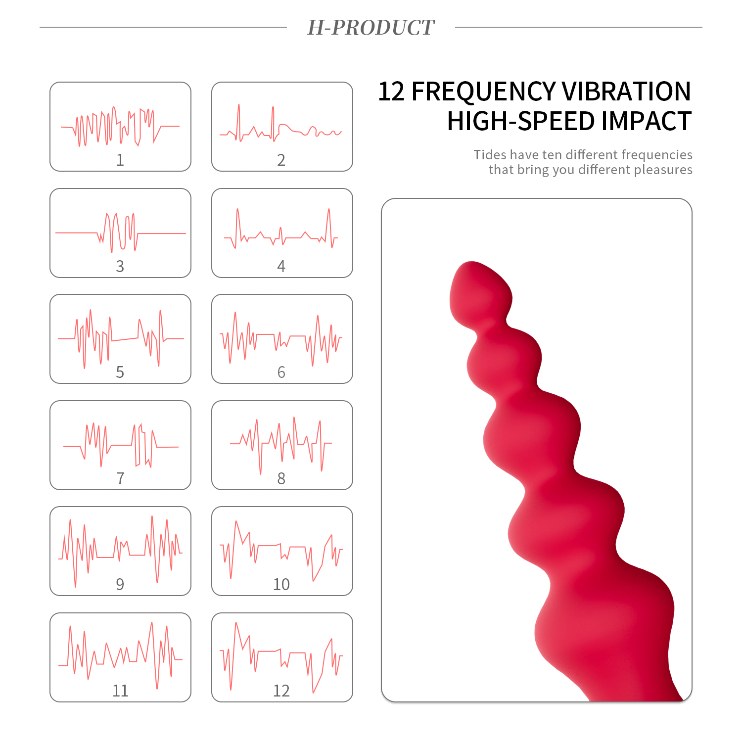 Silicone 12-Frequency Anal Plug Vibrating Masturbation Device Adult Sex Toys for Men Women Prostate P-Spot Sex Toys Cross-Border - Image 6