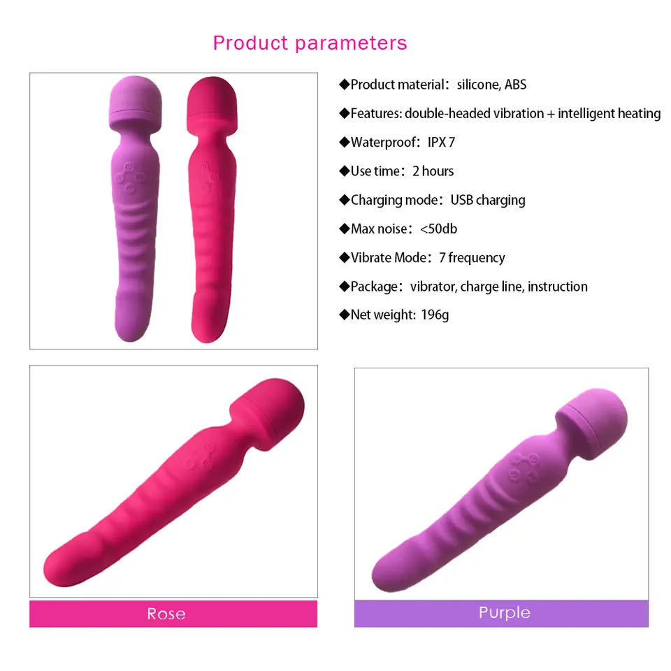 Soft Silicone Wand Bendable Intelligent Heating Sex Vibrator Women Masturbation Wand Sex Vibrator - Image 4
