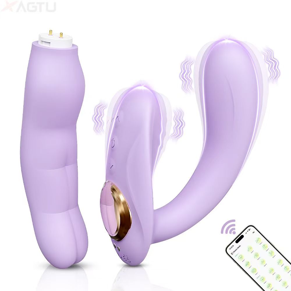 APP Strapless Strap-On G-Spot Dildo Vibrator Realistic Double-Ended Vibrating Butt Plug Anal Sex Toys for Women Lesbians Couples - Image 9