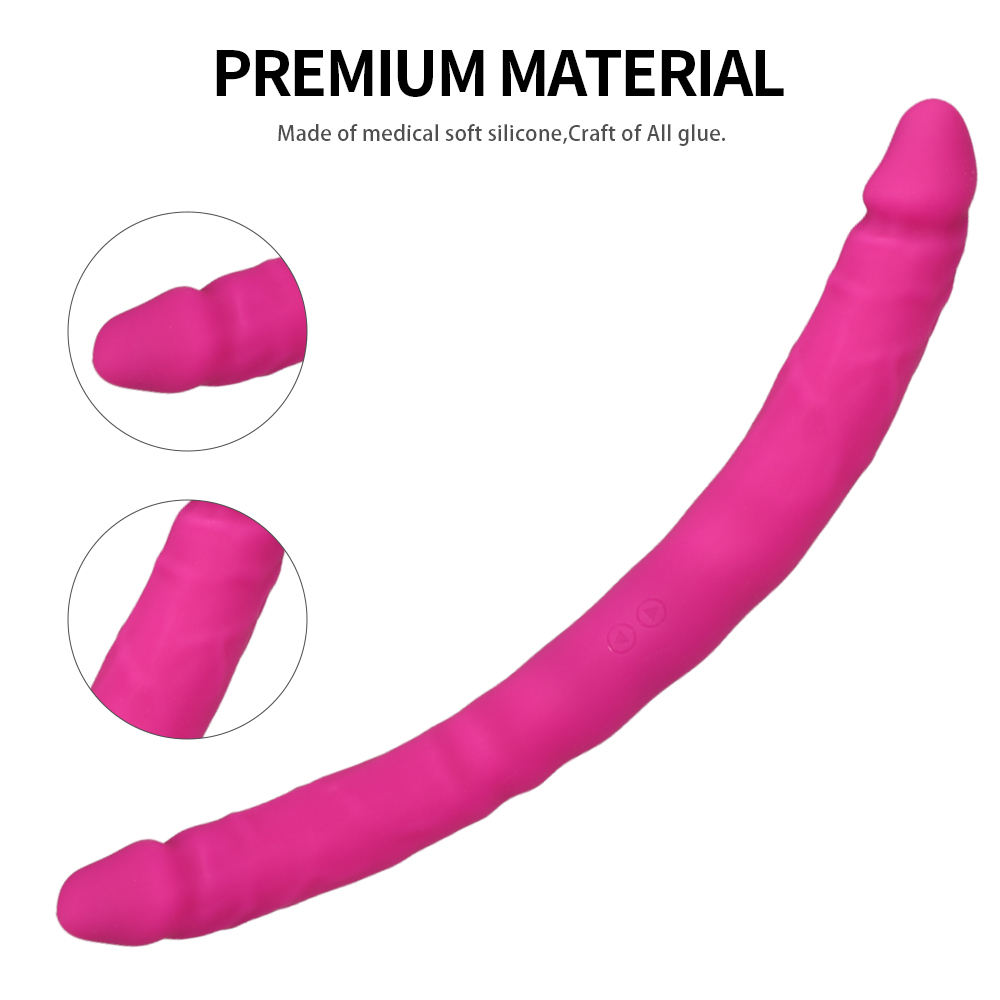 Realistic Dual-Headed Silicone Vibrator Waterproof Double-Ended Dildo for Couples Adult Toy for Shared Pleasure