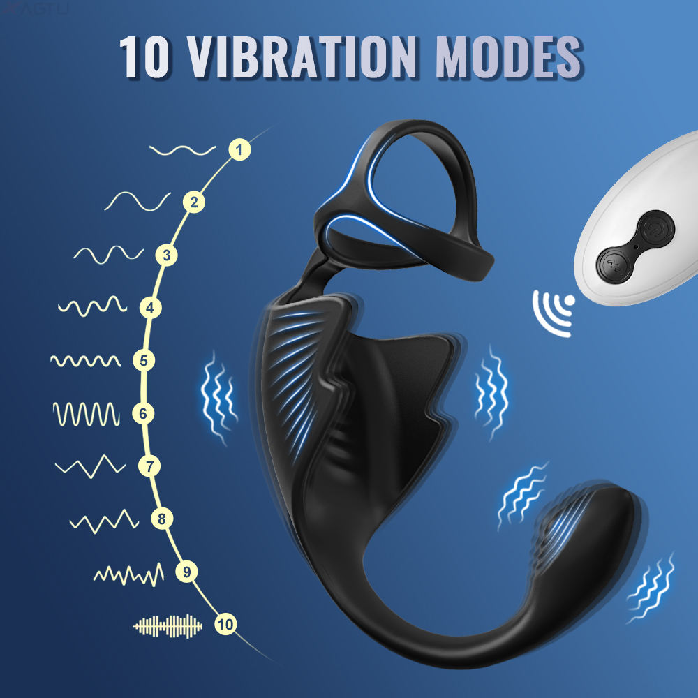 New Arrival Silicone Wearable Electric Stimulate Prostate Massager Vibrating Anal Butt Ejaculation Ring Vibrator - Image 5