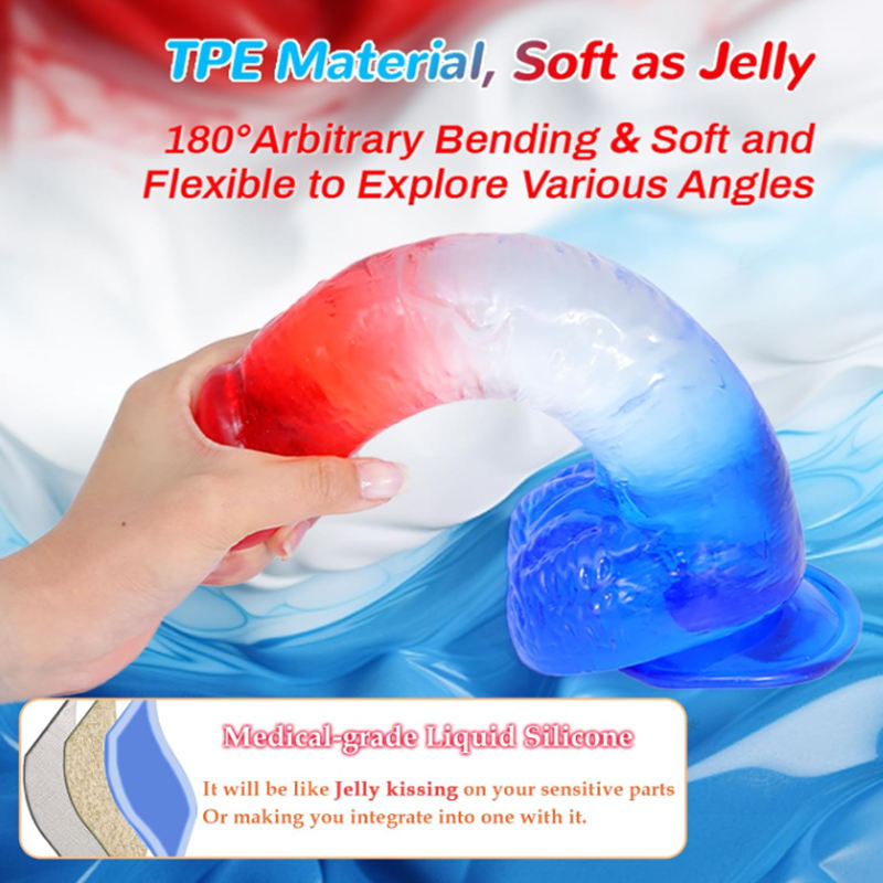 Wholesale Soft TPE Jelly Dildos for Women Huge Realistic Realistic Dildo 4 COLORS TO CHOOSE - Image 14