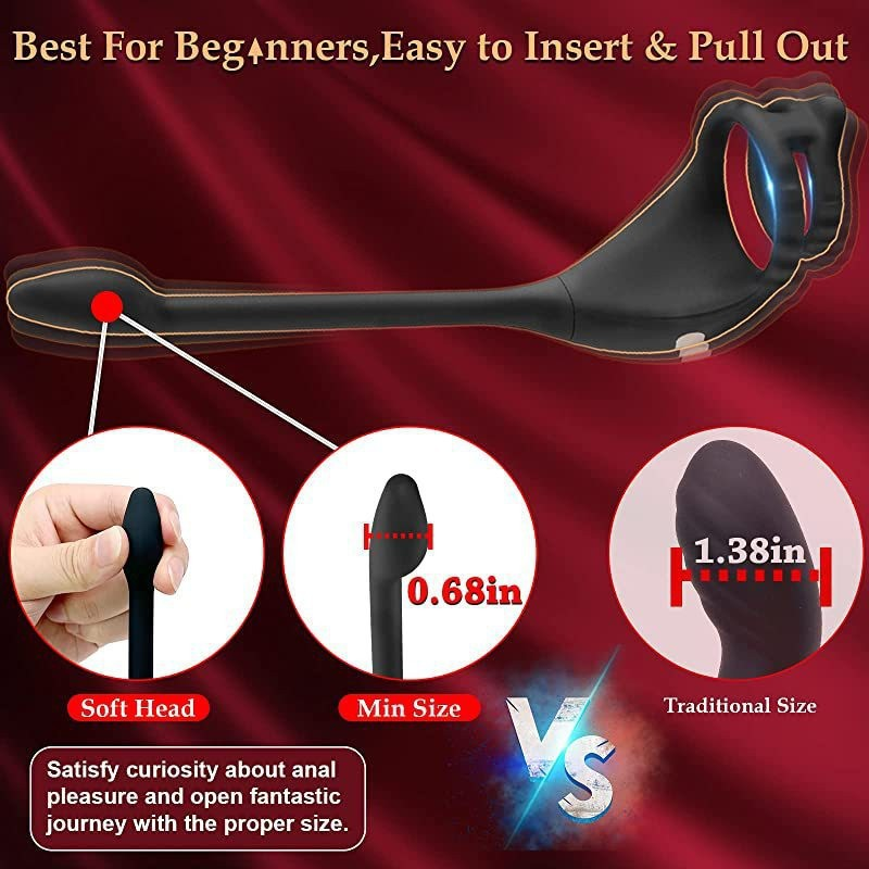 Double-ring Male Use Wearable Anal Plug Rear Cavity Vibration Lock Spermatic Cord Massage Masturbation Toy Erotic Sex Product - Image 4