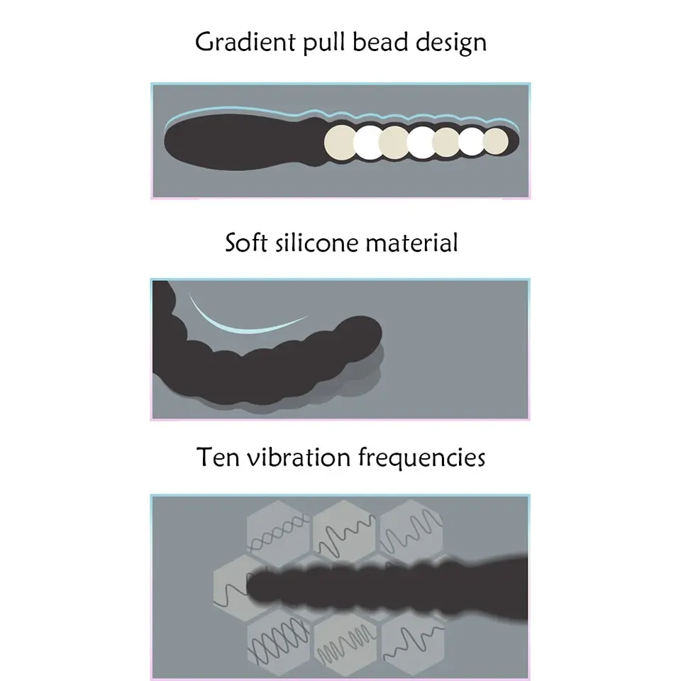 10 Speed Anal Vibrator Anal Beads Prostate Massage Dual Motor Butt Plug Stimulator USB Charge Vibrators Sex Toys for Men Women - Image 4