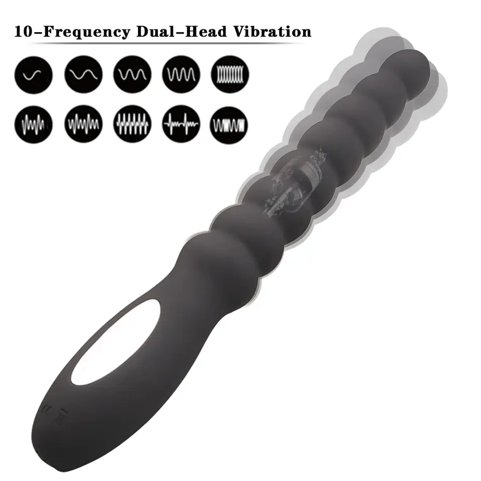 10 Speed Anal Vibrator Anal Beads Prostate Massage Dual Motor Butt Plug Stimulator USB Charge Vibrators Sex Toys for Men Women - Image 3