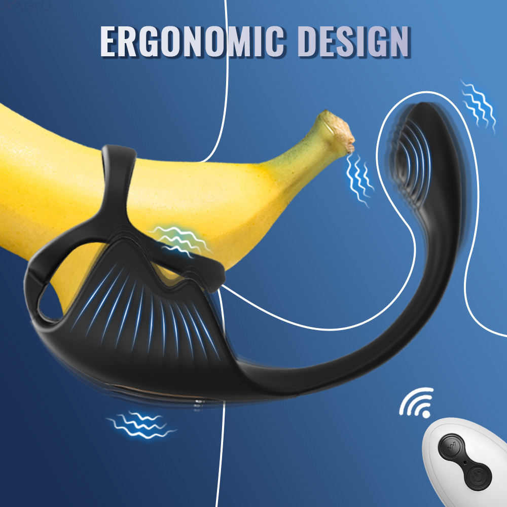 New Arrival Silicone Wearable Electric Stimulate Prostate Massager Vibrating Anal Butt Ejaculation Ring Vibrator - Image 6