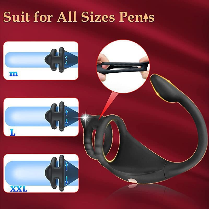 Double-ring Male Use Wearable Anal Plug Rear Cavity Vibration Lock Spermatic Cord Massage Masturbation Toy Erotic Sex Product - Image 5