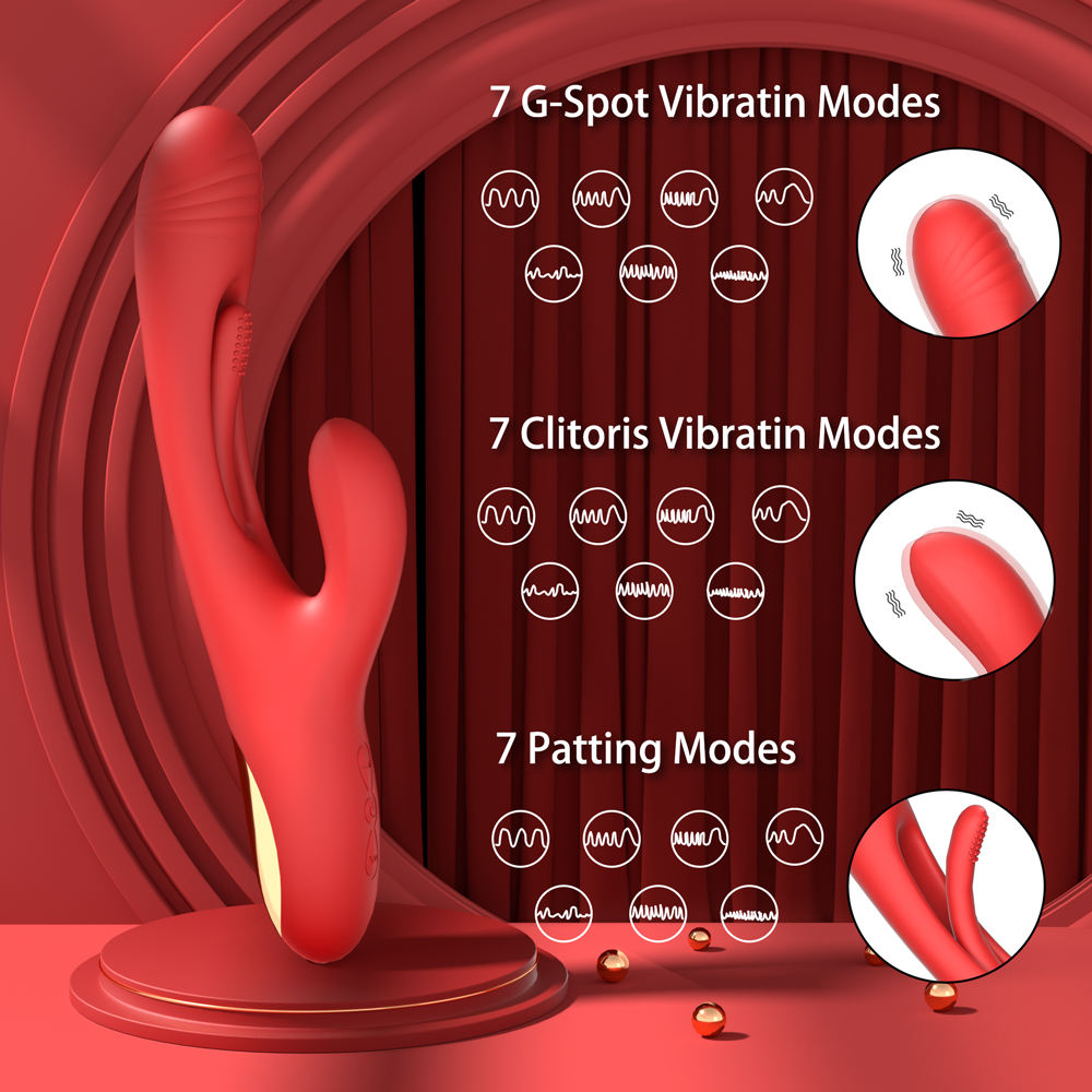 Vibrator Dildo Rabbit Sex Toys -G Spot Vibrator Massager for Women Clitoral Nipple Stimulation, 3 in 1 Sex Toys with 14 Vibration & 7 Tongue Licking Flapping, Adult Sex Toys - Image 5