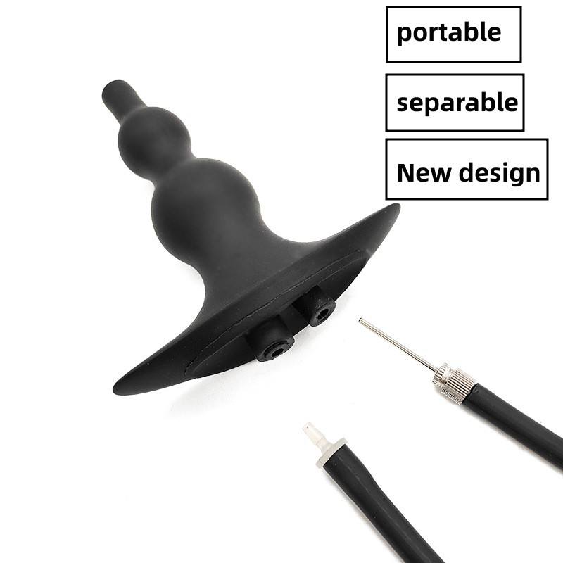 Water Spray Inflatable Anal Plug Anal Enema Cleaner Anus Dilator Dildo Silicone Buttplug Expander Washer - Image 5
