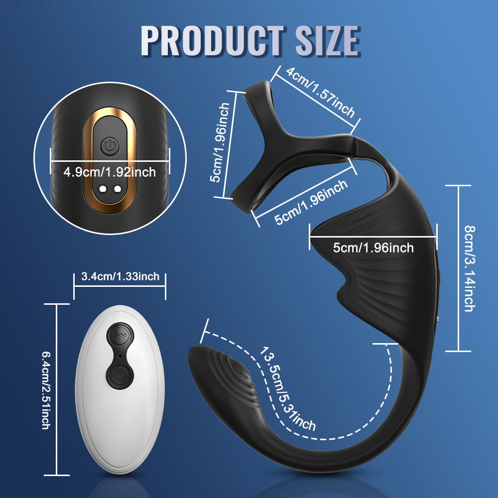 New Arrival Silicone Wearable Electric Stimulate Prostate Massager Vibrating Anal Butt Ejaculation Ring Vibrator - Image 7