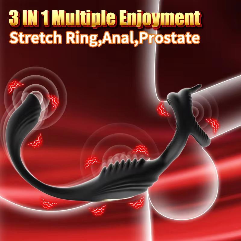 Double-ring Male Use Wearable Anal Plug Rear Cavity Vibration Lock Spermatic Cord Massage Masturbation Toy Erotic Sex Product - Image 6