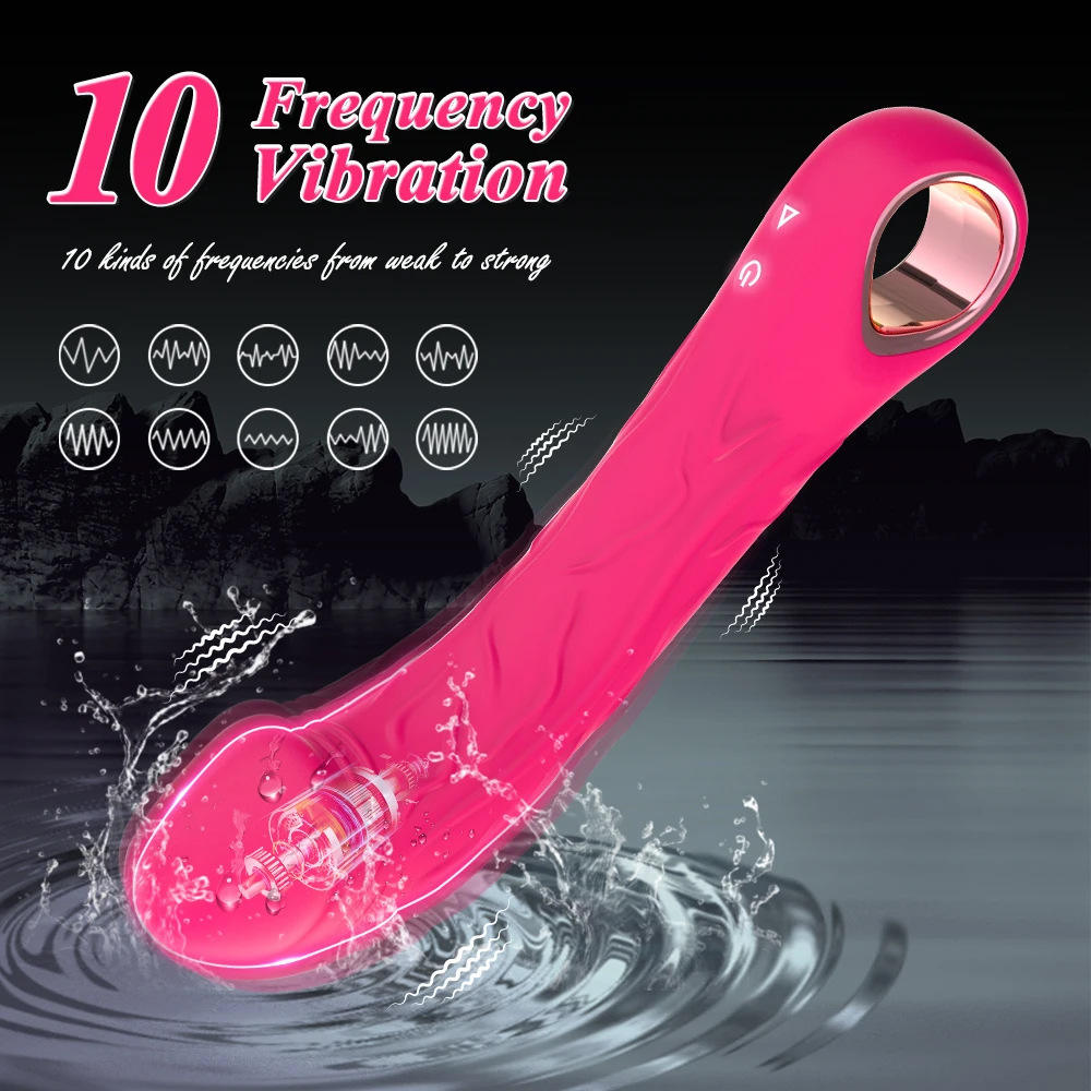 Realistic Dildo Vibrator for Women Sex Toys for Women Clitoris G Spot Anal Stimulator with 10 Powerful Vibration Mode Rose Toy - Image 6