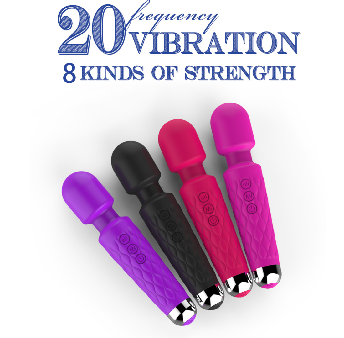 20-channel 8-speed Usb Charging Vibration Av Stick Other Massage Products Adult Sex Toy Magic Personal Full Body Wand Vibrator - Image 2