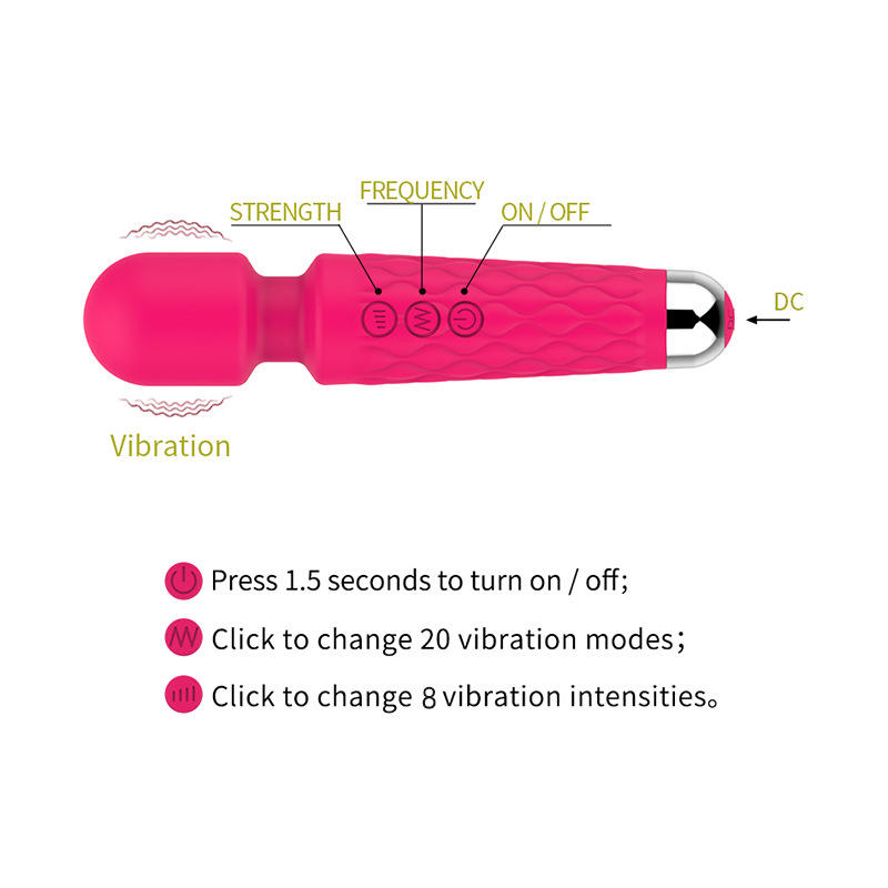 20-channel 8-speed Usb Charging Vibration Av Stick Other Massage Products Adult Sex Toy Magic Personal Full Body Wand Vibrator - Image 4