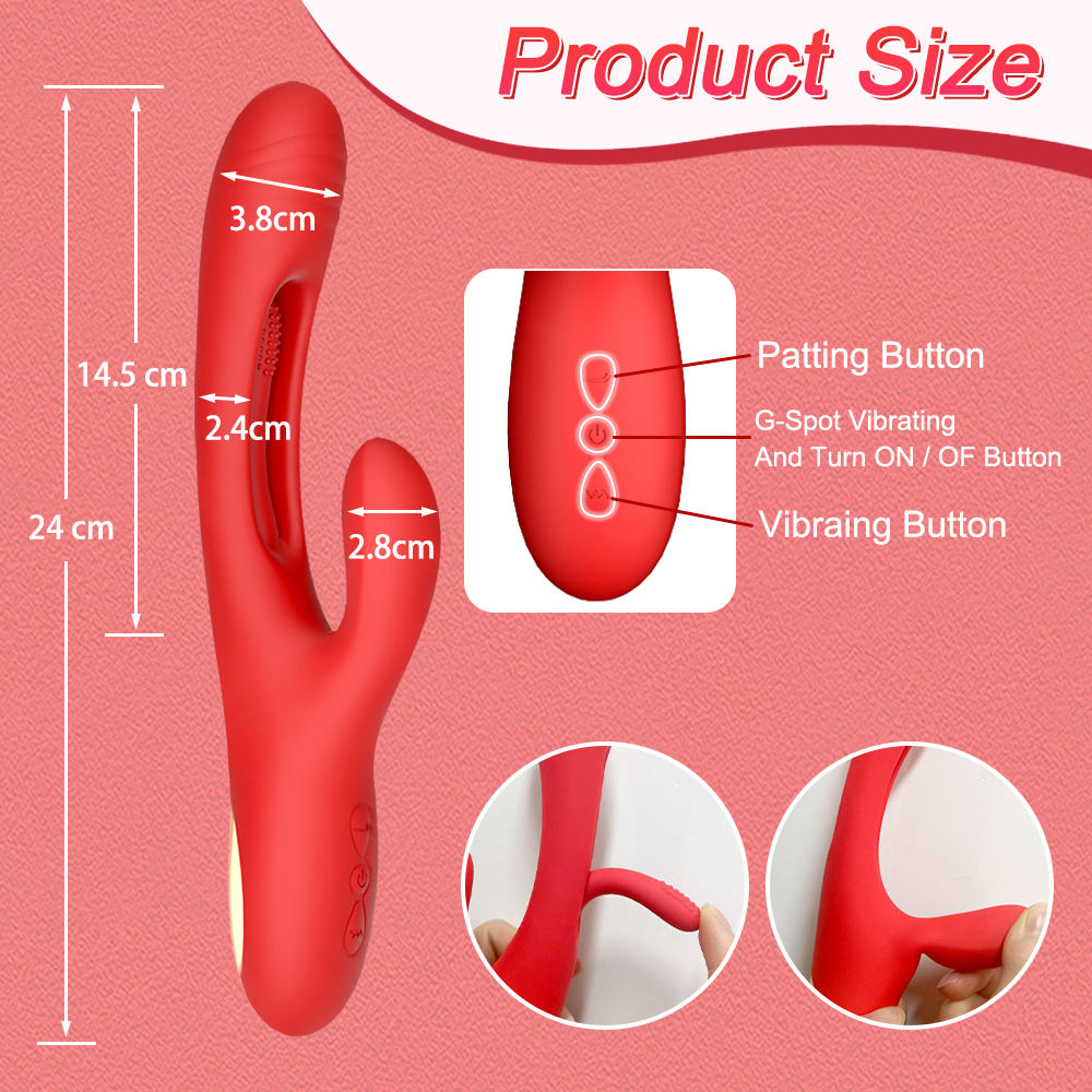 Vibrator Dildo Rabbit Sex Toys -G Spot Vibrator Massager for Women Clitoral Nipple Stimulation, 3 in 1 Sex Toys with 14 Vibration & 7 Tongue Licking Flapping, Adult Sex Toys - Image 6